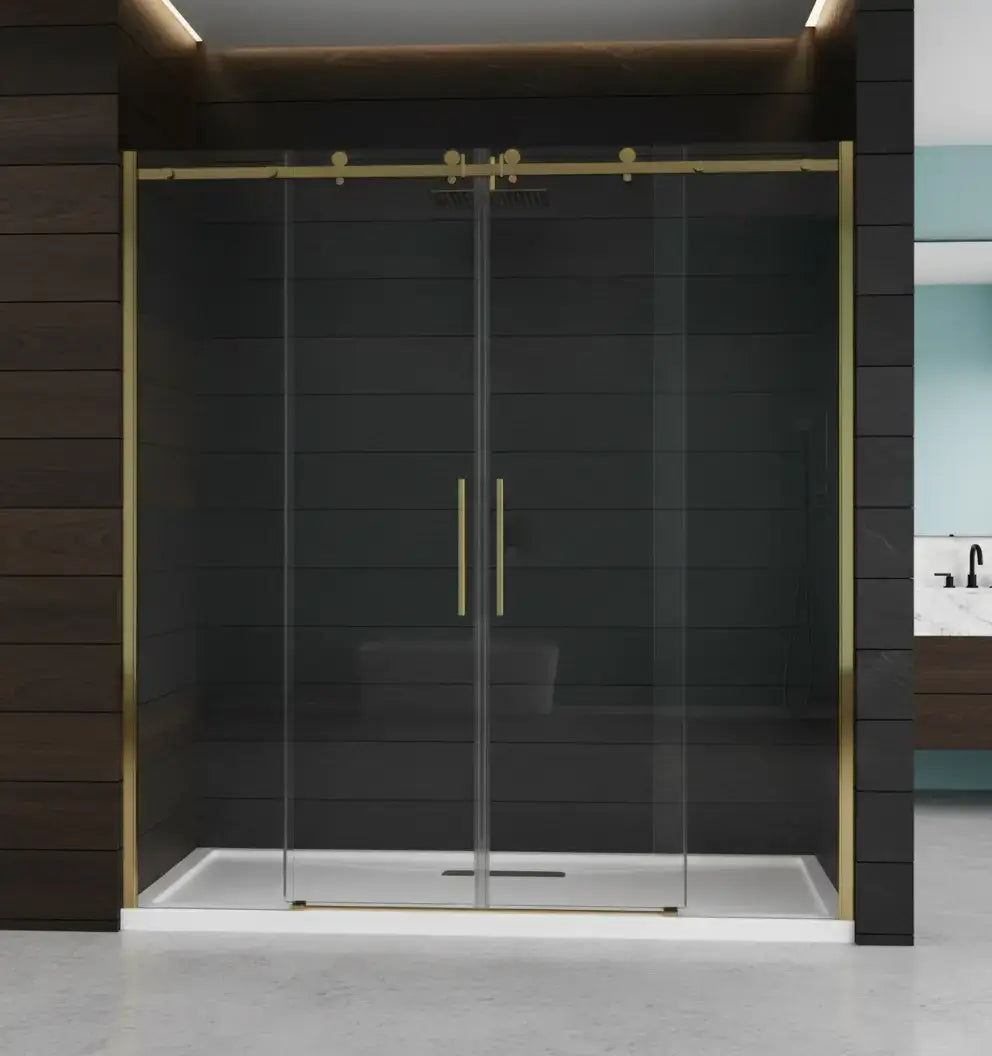 Porta Doccia Oro Doppio Scorrevole H190 Trasparente 8mm - Porta Doccia Box Doccia Int.