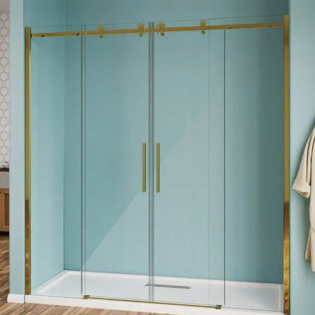 Porta Doccia Oro Doppio Scorrevole H190 Trasparente 8mm