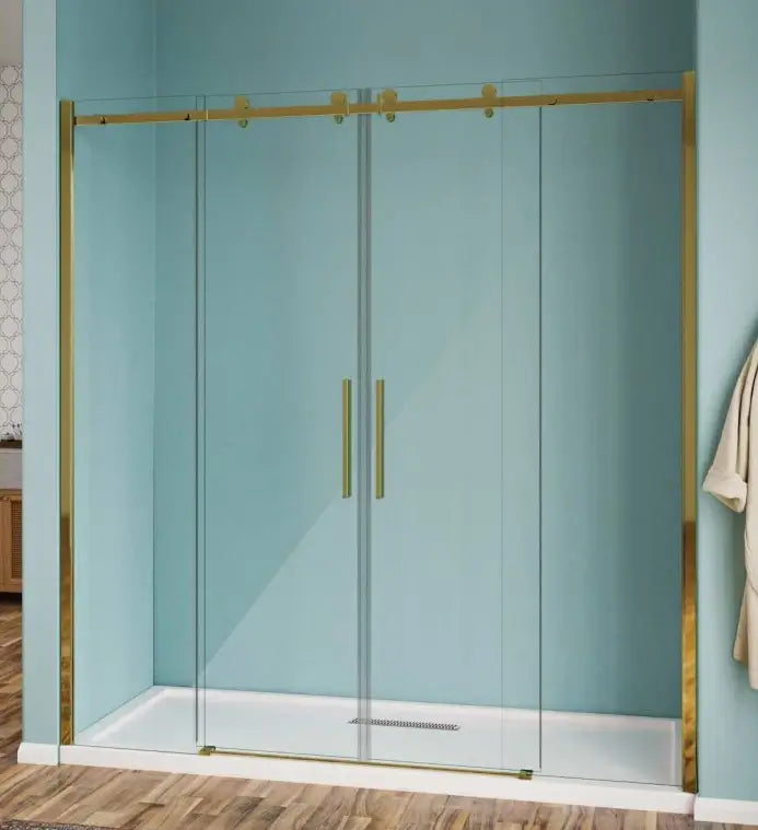 Porta Doccia Oro Doppio Scorrevole H190 Trasparente 8mm - Porta Doccia Box Doccia Int.