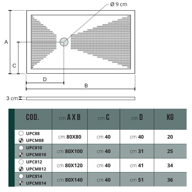 Piatto Doccia In Ceramica H.3cm Con Massaggio Plantare - Althea UP