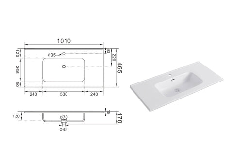 Composizione Bagno Sospesa 100cm - Solmira