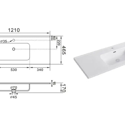 Mobile Bagno 120 cm Composizione Sospesa Effetto Pietra