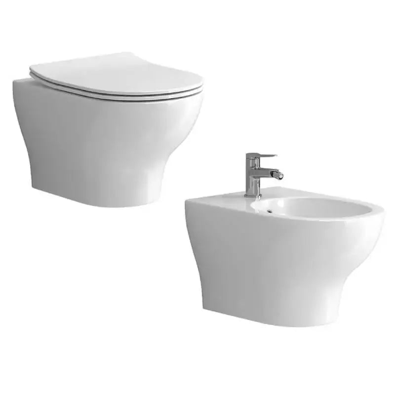 Coppia Sanitari Sospesi Moderni Filo Muro - EOLIS - Shopbagno.it