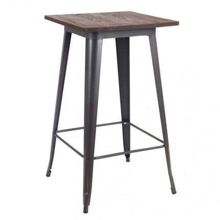 Tavolino Alto Antracite con Piano in Legno