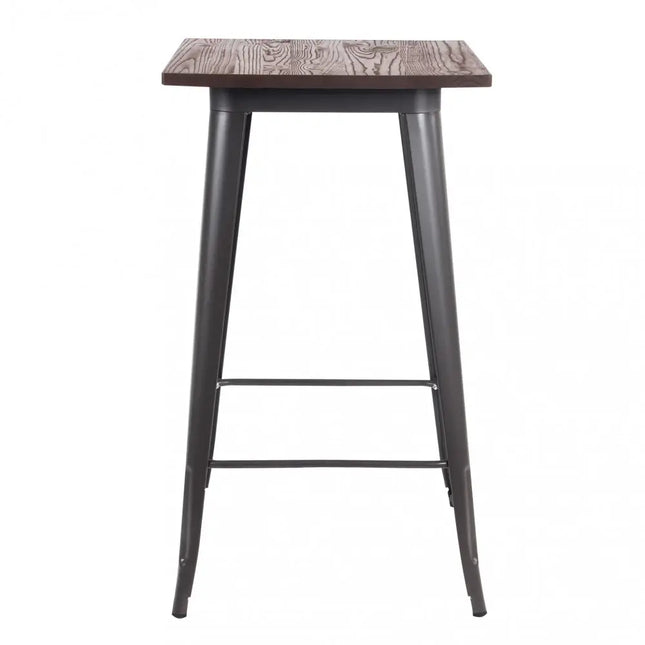 Tavolino Alto Antracite con Piano in Legno