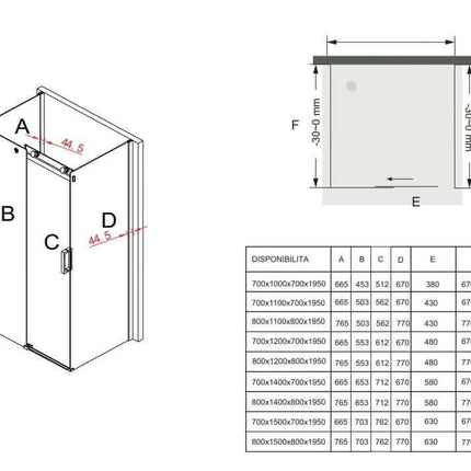 Box Doccia 3 Lati In Cristallo Trasparente 8mm Con Porta Scorrevole E Trattamento Anticalcare - E2.3