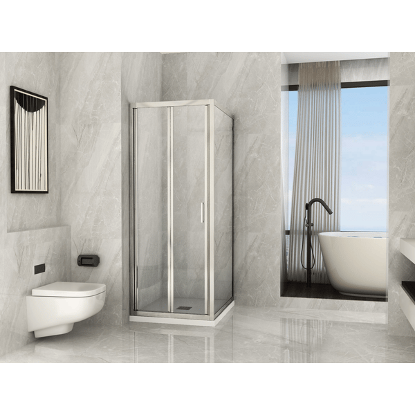 Box Doccia 6mm H190 Lato Fisso Più Anta a Libro Apertura Totale Con Telaio - Box Doccia