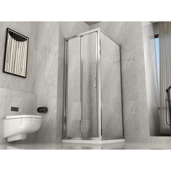 Box Doccia 6mm H190 Lato Fisso Più Anta a Libro Apertura Totale Con Telaio - Box Doccia