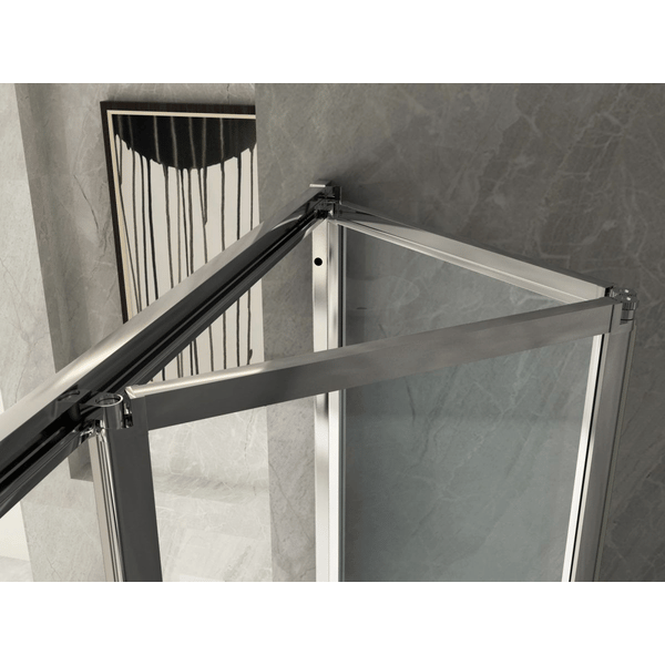 Box Doccia 6mm H190 Lato Fisso Più Anta a Libro Apertura Totale Con Telaio - Box Doccia