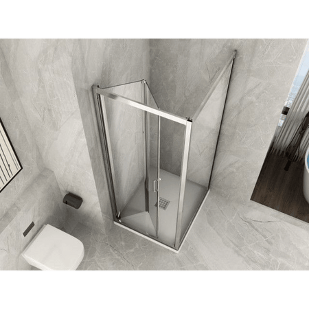 Box Doccia 6mm H190 Lato Fisso Più Anta a Libro Apertura Totale Con Telaio - Box Doccia