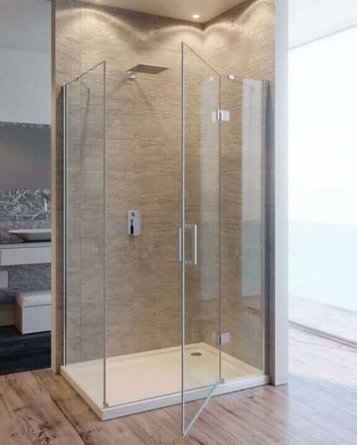 Box Doccia Angolare In Cristallo Anticalcare Trasparente 8mm Porta Battente