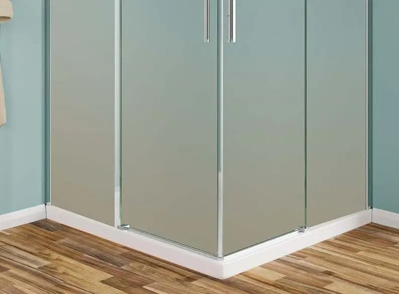 Box Doccia Opaco 8mm Doppia Anta Scorrevole H190 Acciaio Inox