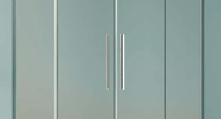 Box Doccia Opaco 8mm Doppia Anta Scorrevole H190 Acciaio Inox