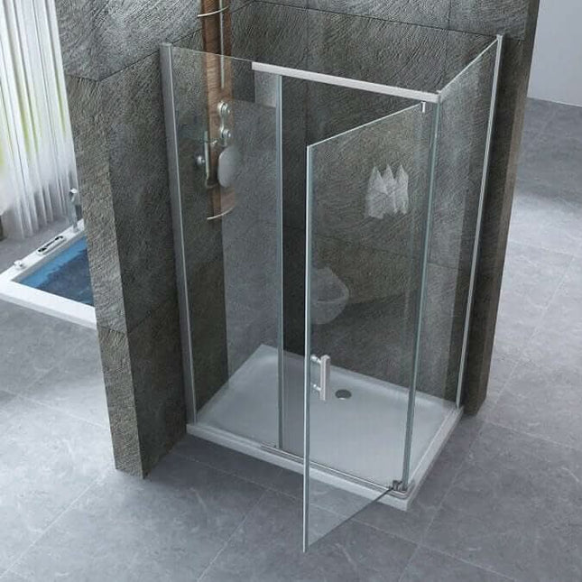 Box Doccia Anta Battente Interna Esterna Cristallo Trasparente 8mm H195 - Gemini