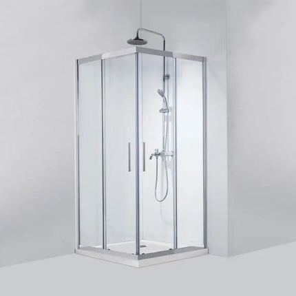 Box Doccia Doppia Scorrevole 8mm Anticalcare Acciaio Inox H190