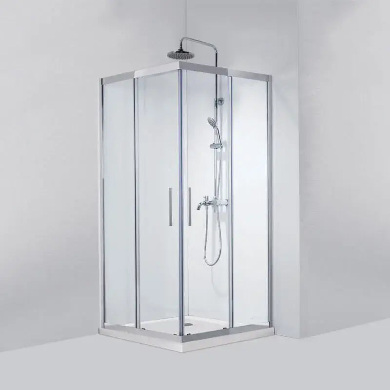 Box Doccia Doppia Scorrevole 8mm Anticalcare Acciaio Inox H190