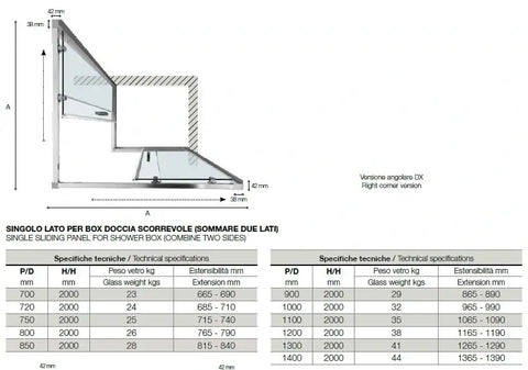 Box Doccia EASYFLEX 6mm Porte Scorrevoli Anticalcare H200