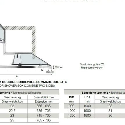 Box Doccia ECO 6mm Porte Scorrevoli H190