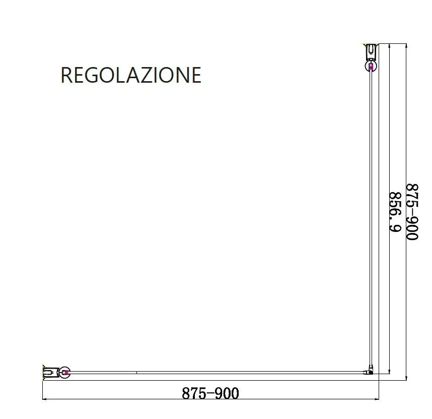 Box Doccia Fumè H200 Doppia Battente Profili Neri