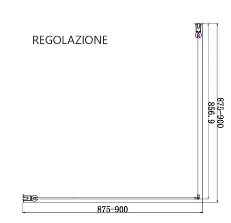Box Doccia Fumè H200 Doppia Battente Profili Neri