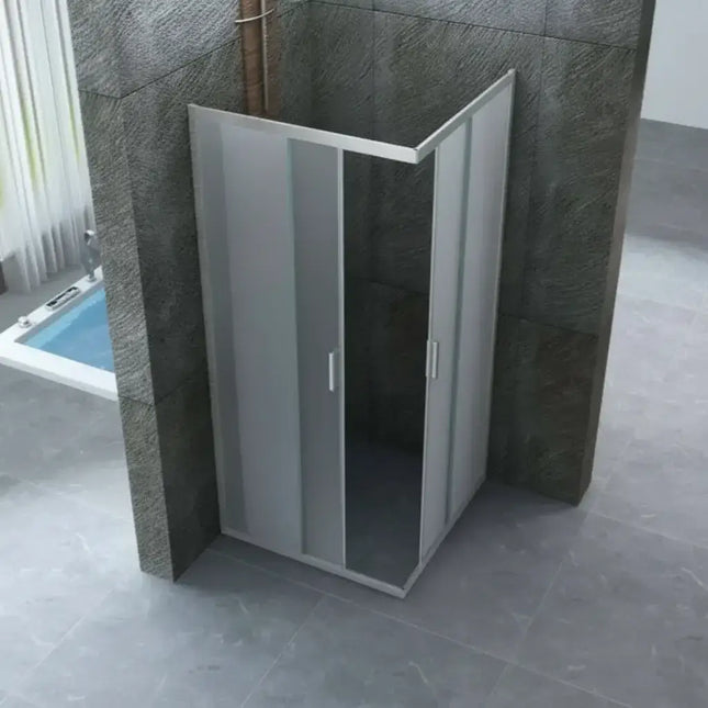 Box Doccia H190 Cristallo Opaco Anticalcare 6mm Doppia Anta Scorrevole