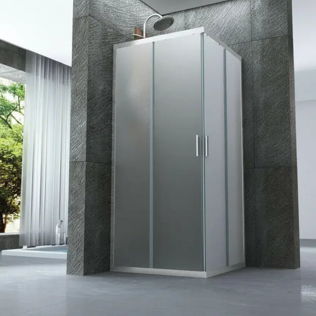 Box Doccia H190 Cristallo Opaco Anticalcare 6mm Doppia Anta Scorrevole
