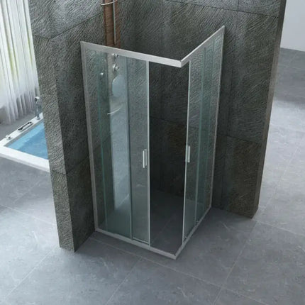 Box Doccia H190 Cristallo Trasparente Anticalcare 6mm Doppia Porta Scorrevole