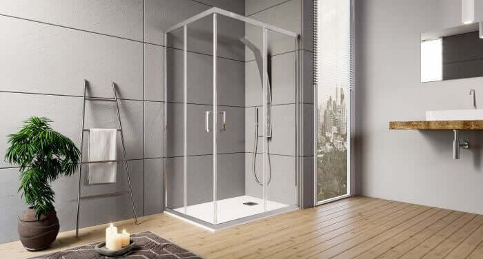 Box Doccia H190 Cristallo Trasparente Anticalcare 6mm Doppia Porta Scorrevole