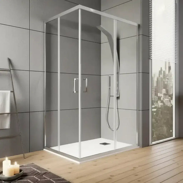 Box Doccia H190 Cristallo Trasparente Anticalcare 6mm Doppia Porta Scorrevole
