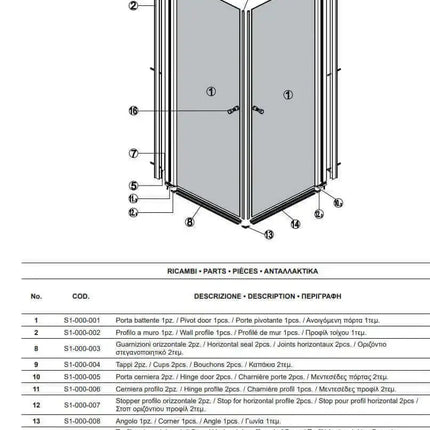 Box Doccia H200 Doppia Battente Totale Interno Esterno