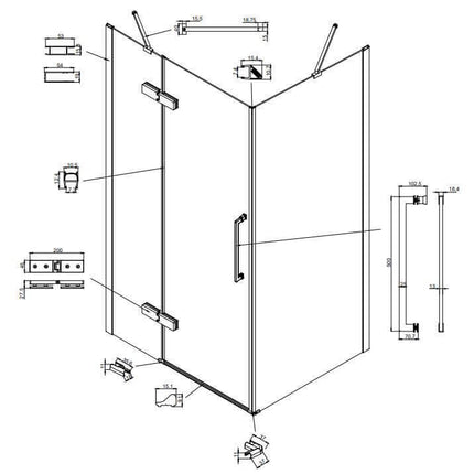 Box Doccia H200 Anta Battente 8mm Trasparente Anticalcare