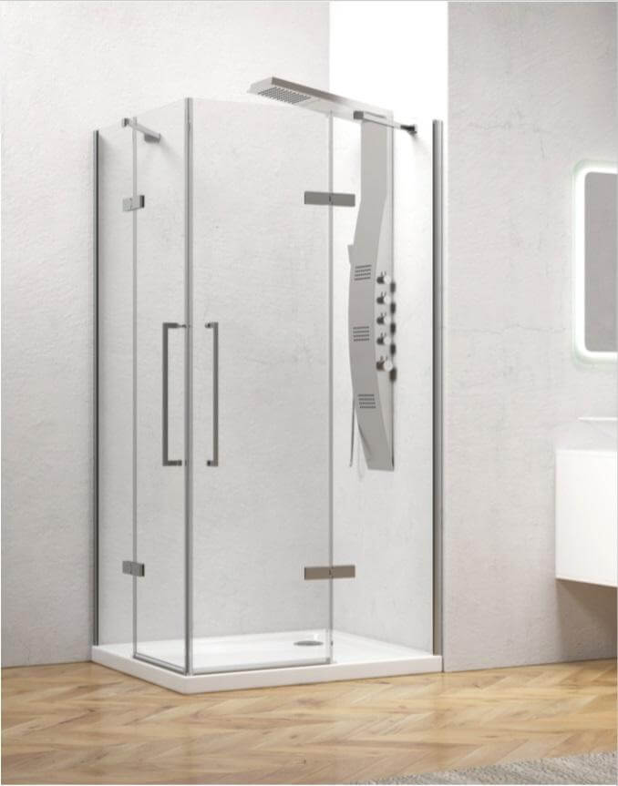 Box Doccia H200 Doppia Anta Battente 8mm Trasparente Anticalcare