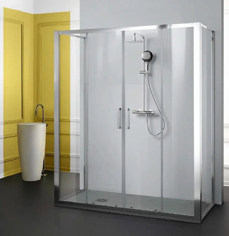 Box Doccia H200 Trasparente Anticalcare Apertura Scorrevole Centrale