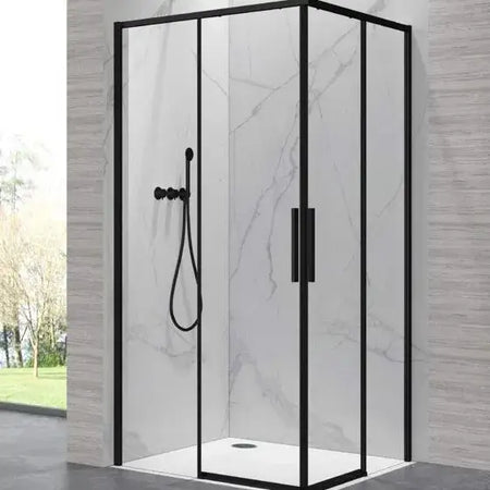Box Doccia Doppio Scorrevole 6mm Anticalcare H200 Profili Neri