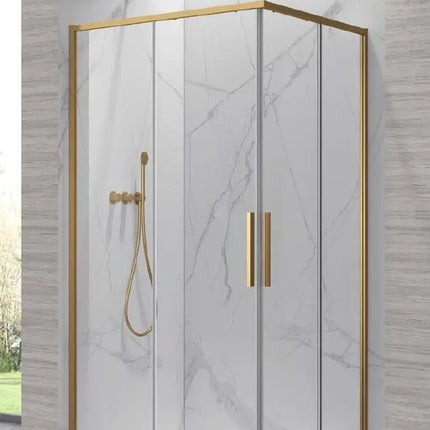 Box Doccia Doppio Scorrevole 6mm Anticalcare H200 Profili Oro