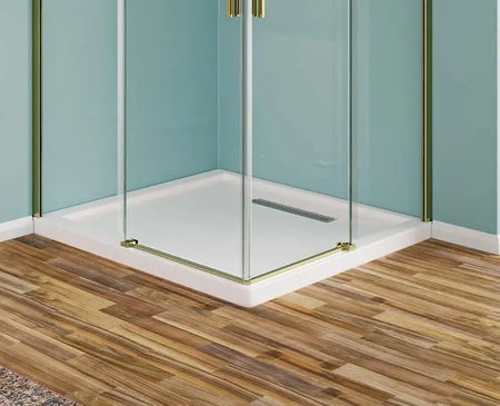 Box Doccia 8mm Profili Oro Doppia Scorrevole H190 Inox