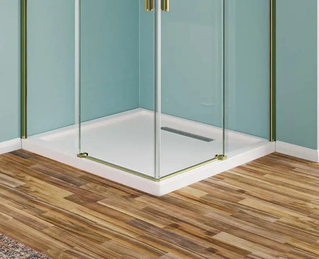 Box Doccia 8mm Profili Oro Doppia Scorrevole H190 Inox