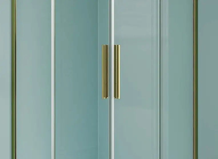 Box Doccia 8mm Profili Oro Doppia Scorrevole H190 Inox