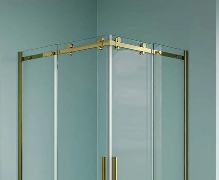 Box Doccia 8mm Profili Oro Doppia Scorrevole H190 Inox