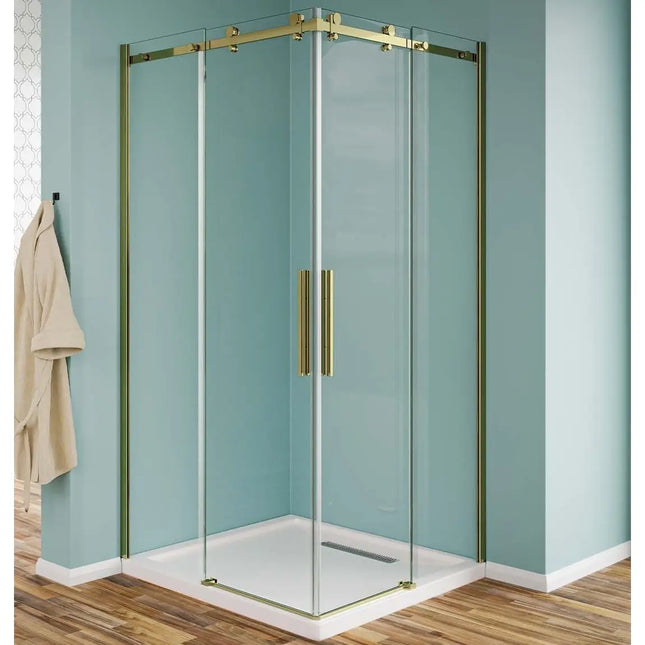 Box Doccia 8mm Profili Oro Doppia Scorrevole H190 Inox