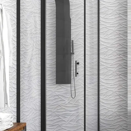Box Doccia Profili Neri Trasparente H200 Apertura Interna Esterna