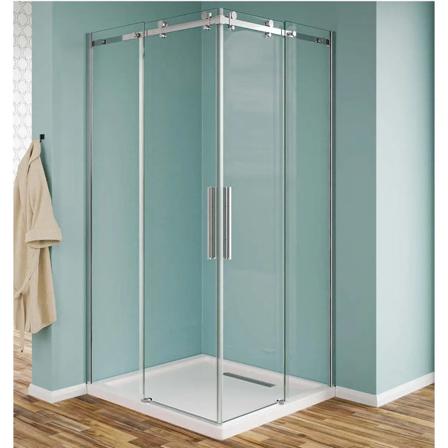 Box Doccia 8mm Doppia Anta Scorrevole H190 Acciaio Inox