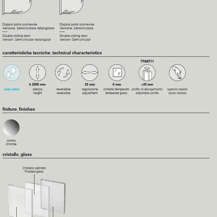 Box Doccia Semicircolare 6mm Scorrevole Anticalcare H200 FS40