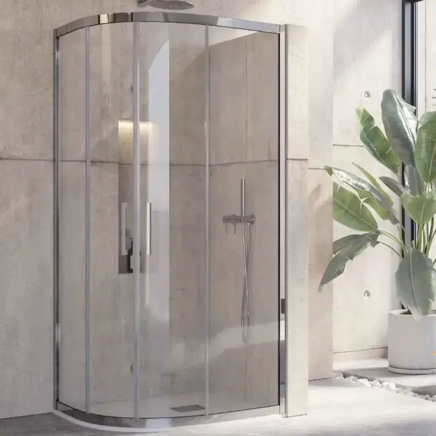 Box Doccia Semicircolare Acciaio Inox Trasparente 8mm H190