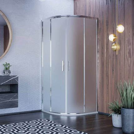 Box Doccia Semicircolare Acidato 6mm Apertura Scorrevole Anti Calcare