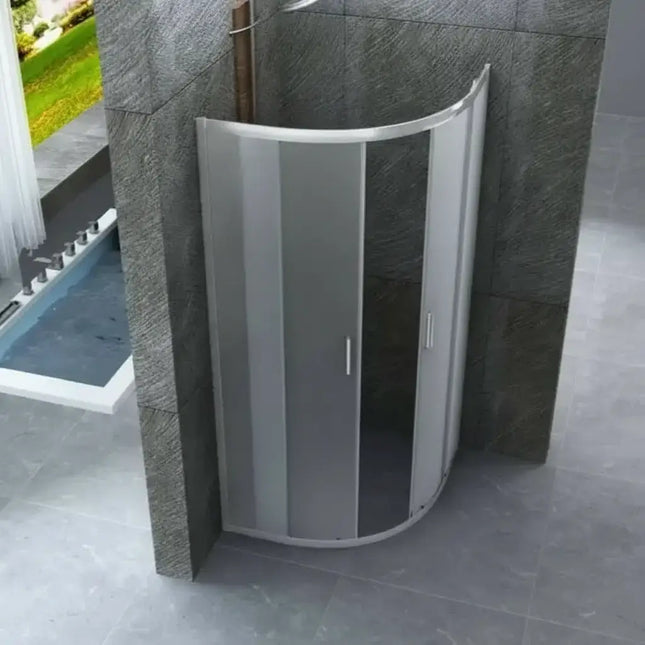 Box Doccia 75x75 Semicircolare Opaco 6mm Doppia Scorrevole H190cm