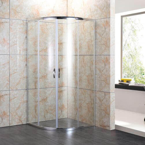 Box Doccia Semicircolare Trasparente 4mm Doppia Scorrevole H185
