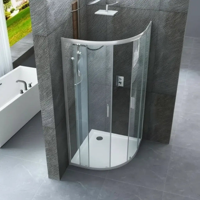 Box Doccia Semicircolare Trasparente 6mm Doppia Scorrevole H190cm