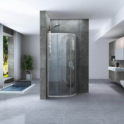 Box Doccia Semicircolare Trasparente 6mm Doppia Scorrevole H190cm