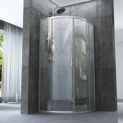 Box Doccia Semicircolare Trasparente 6mm Doppia Scorrevole H190cm